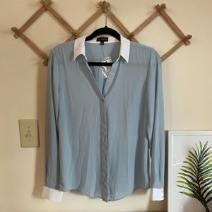 NWT The Limited blue and white blouse